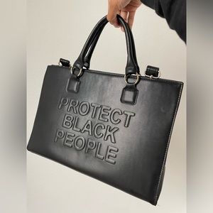 Black Leather Tote Bag